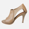 Women's Sandal Heel - Two toned tan nude Leather