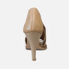 Women's Sandal Heel - Two toned tan nude Leather - Image 4