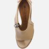 Women's Sandal Heel - Two toned tan nude Leather - Image 3